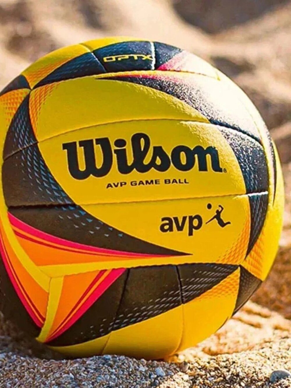 Wilson AVP OPTX Official Beach Volleyball Tour Match Game Ball - Black/Yellow 🏐